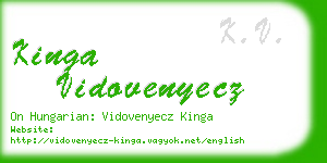 kinga vidovenyecz business card